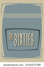 1960s Background, Vector Abstract Template for Retro Party's Posters, Covers. 60s Colors and Shapes, Mid Century Modern Show Style Placard