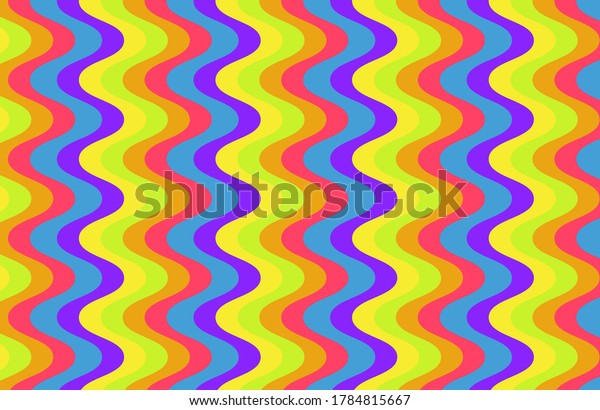 1960s Hippie Wallpaper Design with Bright Acid Rainbow Colors and ...