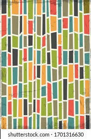 1960s Pattern, Vintage Color Background, Grunge Texture