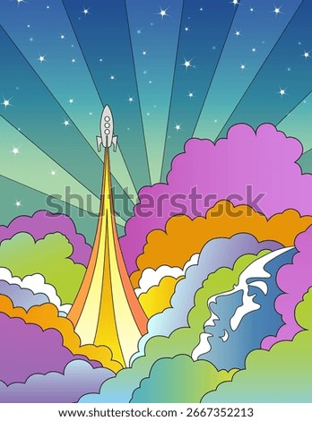 1960s Pop Art poster template for retro design. add your text. Colorful vector background. 