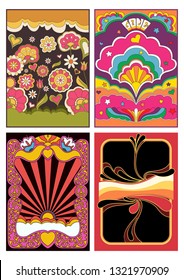 1960s Psychedelic Backgrounds for Covers, Posters Hippie Style