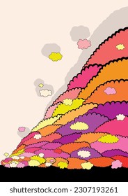 1960s Psychedelic Retro Style Abstract Clouds Background
