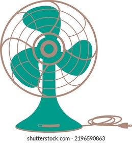 1960s retro metal electric fan vector illustration