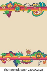 1960s Retro Style Psychedelic Floral Background