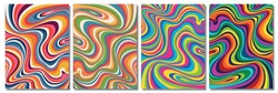 1960s Style Color Waves Backgrounds