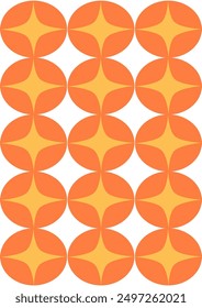 1960s style pattern. vector illustration. orange color scheme