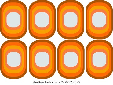 1960s style pattern. vector illustration. orange color scheme