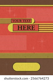 1960s Style Vector Template for Retro Style Party, Event Posters, Covers, Invitations. Vintage 60s Colors and Shapes