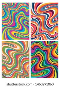 1960s Style Wavy Background, Psychedelic Colors