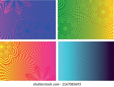 1960S-1970s Gradient Psychedelic Backgrounds Set