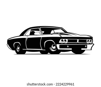 1961 old car vehicle isolated on white background side view. best for badges, emblems and icons.