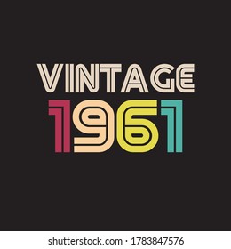 1961 vintage retro t shirt design vector black background