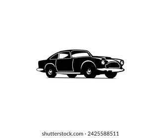 1964 Aston Martin dbs logo silhouette. isolated on white background side view. Best for badge, emblem, icon and sticker design.