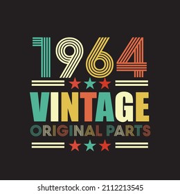 1964 vintage retro t shirt design vector  black background