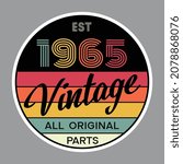 1965 vintage style t shirt design vector