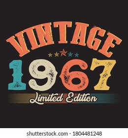 1967 Vintage Style T Shirt Design Stock Vector (Royalty Free ...