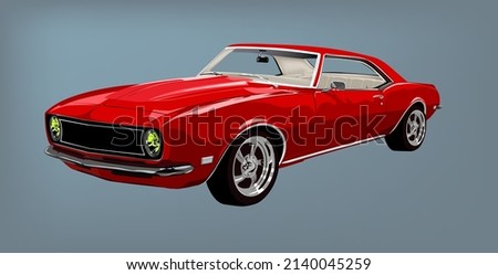 1968 Classic car. 
Vector EPS 8,
separated layers, quick repaint.