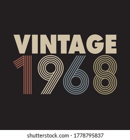 Diseño de camisetas retro vintage vectorial de 1968