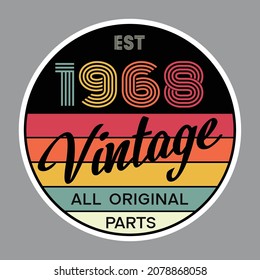 Vector de diseño de camisetas de estilo vintage de 1968