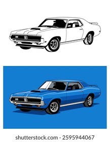 1969 Blue Muscle Car Legend