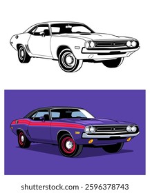 1969 Purple Muscle Car Legend