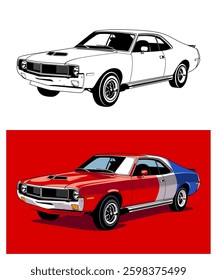 1969 Red Stripe Muscle Car Legend