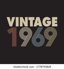 Diseño de camisetas retro vintage vectorial de 1969