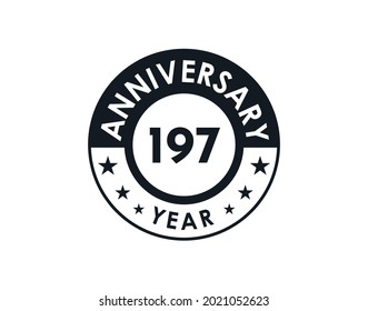 197 years anniversary badge vector design
