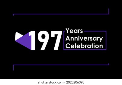 197 Years Anniversary Celebration Vector Template Design