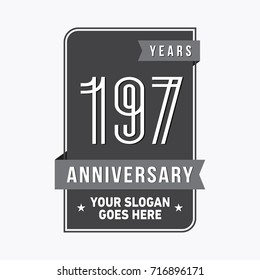 197 years anniversary design template. Vector and illustration.