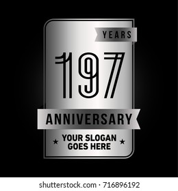 197 years anniversary design template. Vector and illustration.