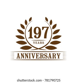 197 years anniversary logo template.
