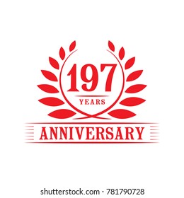 197 years anniversary logo template.