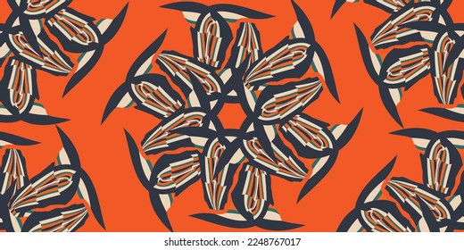 Flor abstracta moderna, hoja, patrón sin fisuras. diseñado con ideas creativas