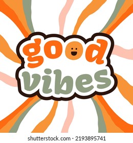 1970 happiness colorful happiness vector clipart illustration. Fun hippie lettering with 1970 groovy retro element. Colorful 1970 vibes