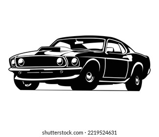 1970 muscle car vector isolated best white background for badge, emblem, icon available in eps 10