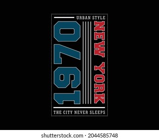 1970 New York Typography T-shirt Design for print 