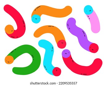 1970 ppsychedelic vintage smile - retro set. Y2k good vibes -sunshine face.Trippy acid acid.Funky stickers, groovy face characters.Pink hippie vector sun.Quirky emotions.Y2k 1990, 00s, 2000s aesthetic