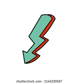 1970 sticker Flash sign Vector illustration isolated on white background