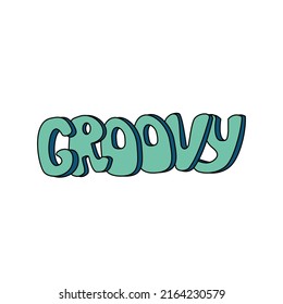 1970 Sticker Groovy Text Vector Illustration Stock Vector (Royalty Free ...