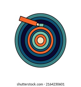 1970 sticker Vinyl record Vector illustration isolated on white background