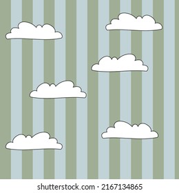 1970 Trippy-Muster-Cloud. Groovy handgezeichnet und Trend Vektorgrafik. 70er, 80er, 90er Jahre, Hintergrund