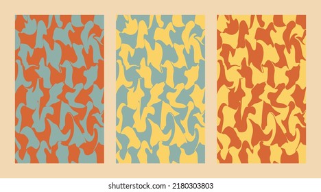 1970 Trippy and Wavy Swirl Pattern. Vintage Psychedelic. Hand-Drawn Vector Illustration. Seventies Style, Groovy Wallpaper, Print. Flat Design, Hippie Aesthetic. Y2K. 70s, 80s, 90s vibes.