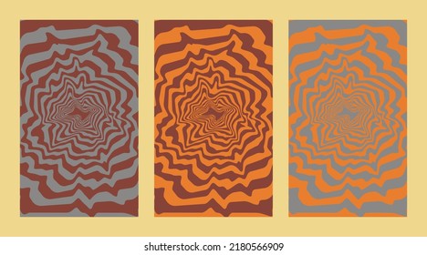1970 Trippy and Wavy Swirl Pattern. Vintage Psychedelic. Hand-Drawn Vector Illustration. Seventies Style, Groovy Wallpaper, Print. Flat Design, Hippie Aesthetic. Y2K. 70s, 80s, 90s vibes.