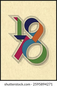 1970 Vintage Style Poster from the Seventies, 70s Colors and Shapes