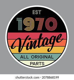 1970 vintage style t shirt design vector