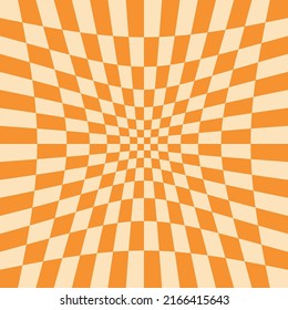 1970 Wavy Swirl Seamless Pattern in Orange and Pink Colors. Seventies Style, Groovy Background, Wallpaper, Print. Flat, Hippie Aesthetic