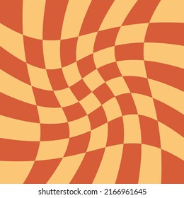 1970 Wavy Swirl Seamless Pattern in Orange and Pink Colors. Seventies Style, Groovy Background, Wallpaper, Print. Flat, Hippie Aesthetic