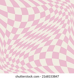 1970 Wavy Swirl Seamless Pattern in Orange and Pink Colors. Seventies Style, Groovy Background, Wallpaper, Print. Flat, Hippie Aesthetic