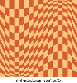 1970 Wavy Swirl Seamless Pattern in Orange and Pink Colors. Seventies Style, Groovy Background, Wallpaper, Print. Flat, Hippie Aesthetic
